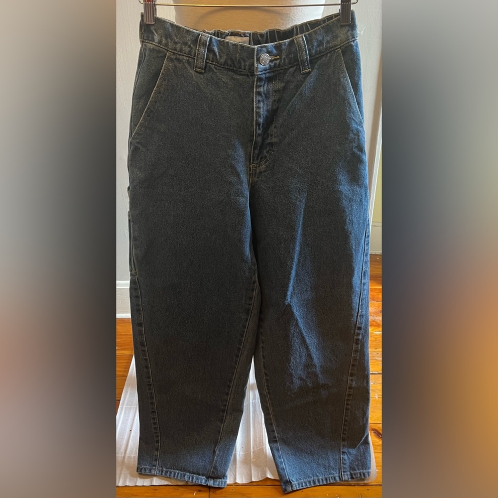 Obey Denim Carpenter Jeans Elastic Back Zip Fly Baggy Fit 100% Cotton Size 27 - Picture 3 of 9
